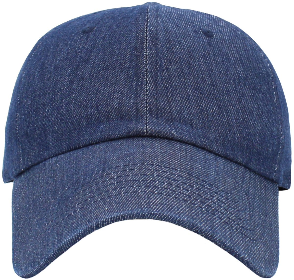 Dark Denim Low Profile Baseball Caps Front View